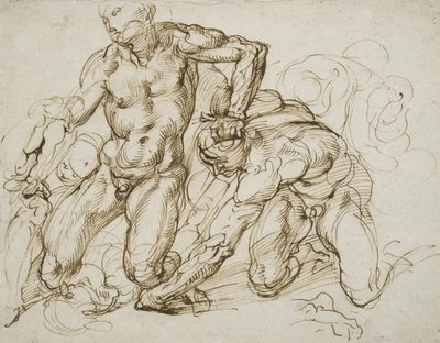 Kämpfende männliche Nackte von Bartolomeo Passarotti